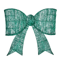 Pre-lit Outdoor Giant Bowknot Christmas Decoration, Lighted Metal Frame With 124 Green LED Lights, For Front Door Gate Wall Indoor Outdoor Holiday Party, Green