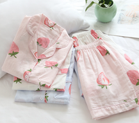 Big Strawberry Gauze Pajamas