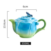 Ensemble de pots et assiettes, tasse à eau, marque de café en céramique Rose