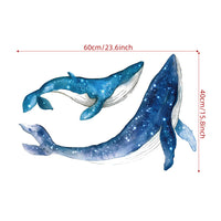 Pegatina de ballena estrellada para habitación infantil, ballena estrellada, pegatina de pared de animales marinos