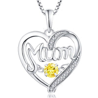 Collier cœur pulsatile en argent S925 pour maman, cadeau de fête des mères, pierres de naissance, pendentif intelligent