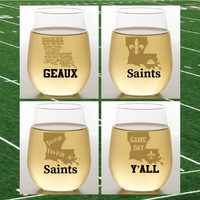 SAINTS STATES Stemless Shatterproof Wine Glasses (2 Pack)