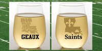 SAINTS STATES Stemless Shatterproof Wine Glasses (2 Pack)