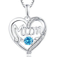 Collier cœur pulsatile en argent S925 pour maman, cadeau de fête des mères, pierres de naissance, pendentif intelligent