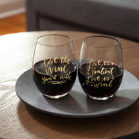 L'amour est patient L'amour est le vin - Verre à vin sans pied