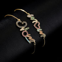 Pulsera de Oro Color Personalizado Circonio MOM Joyería Regalo