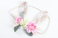 Newborn Photography Spring Floral Easter Bunny Headband