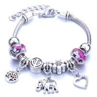 Pulseras con dijes de cuentas grandes