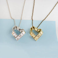 Measuring Tape Heart Pendant Necklace
