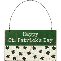 Día de San Patricio - Adorno de madera con listones