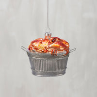 Crab Bucket - Glass Ornament