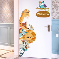Adhesivos de pared de bienvenida de animales
