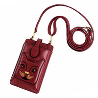 Cat Face Cell Phone Crossbody Bags