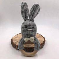 Knit Bunny Wooden Teether Ring