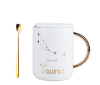 Cuchara de cerámica del regalo de la taza de la flor asada de 12 constelaciones