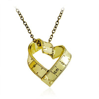 Measuring Tape Heart Pendant Necklace
