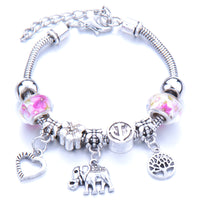 Pulseras con dijes de cuentas grandes