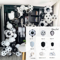 Diseño de escena, decoración de fondo, traje combinado de globo de látex de fútbol