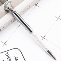 Crystal Filled Diamond Topper Metal Ballpoint Pens
