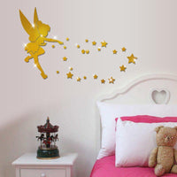Acrylic mirror wall stickers 3D angels in the human three-dimensional mirror stickers bedroom decoration