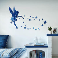 Acrylic mirror wall stickers 3D angels in the human three-dimensional mirror stickers bedroom decoration