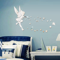 Acrylic mirror wall stickers 3D angels in the human three-dimensional mirror stickers bedroom decoration