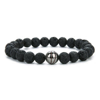 Basketball Natural Stone Beaded Bracelet
