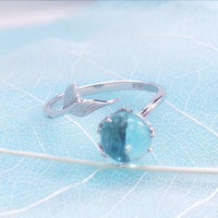 Bague queue de sirène en cristal bleu