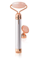 Rodillo facial de jade de cuarzo rosa natural vibrante eléctrico
