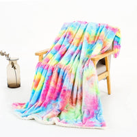 Rainbow Tie Dye Plush Blankets
