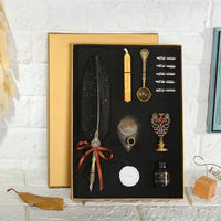 Vintage European Style Feather Pen Set
