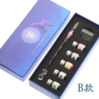 Glass Calligraphy Dip Pen & Ink Set