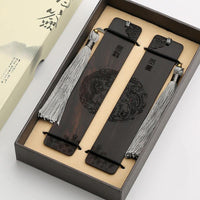 Coffrets cadeaux de marque-pages en bois sculpté chinois