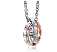 Collares con colgante de doble anillo de amor eterno