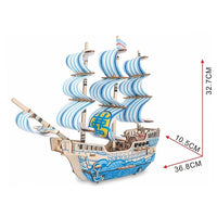 Pirate Ship 3D Wooden Puzzle