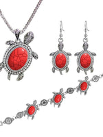 Ensemble de bijoux collier/bracelet/boucles d'oreilles tortue