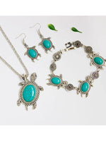 Ensemble de bijoux collier/bracelet/boucles d'oreilles tortue