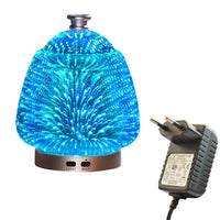 Colorful 3D Fireworks Glass Ultrasonic Essential Oil Aromatherapy Lamp