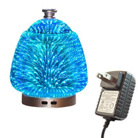 Colorful 3D Fireworks Glass Ultrasonic Essential Oil Aromatherapy Lamp