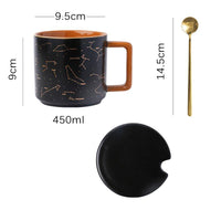 Tasse en céramique de croquis de mathématiques et de sciences avec couvercle et cuillère