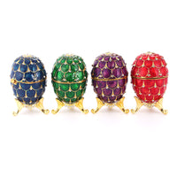 Oeufs de Pâques peints électrolytiques incrustés de diamants, décoration de la maison
