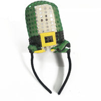 Irish Section Head Buckle Green Shamrock Bow Foam Headband