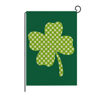 Green Four-leaf Clover Print St Patrick's Day Garden Flag