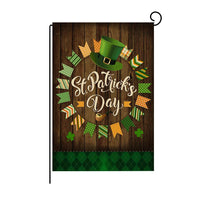 Green Four-leaf Clover Print St Patrick's Day Garden Flag