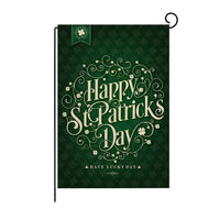 Green Four-leaf Clover Print St Patrick's Day Garden Flag