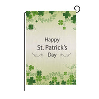 Green Four-leaf Clover Print St Patrick's Day Garden Flag