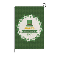 Green Four-leaf Clover Print St Patrick's Day Garden Flag