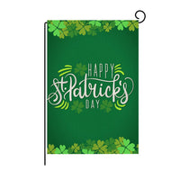 Green Four-leaf Clover Print St Patrick's Day Garden Flag