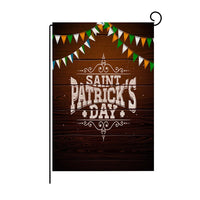 Green Four-leaf Clover Print St Patrick's Day Garden Flag