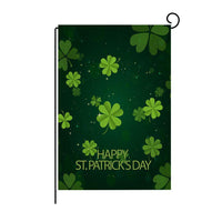 Green Four-leaf Clover Print St Patrick's Day Garden Flag